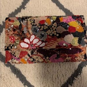 Clean anthro sequenced clutch/ purse